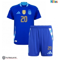 Camiseta Argentina Alexis Mac Allister #20 Visitante Equipación para niños Copa America 2024 manga corta (+ pantalones cortos)